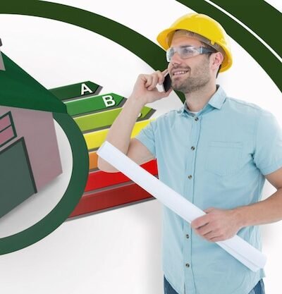 male-architect-with-blueprint-talking-mobile-phone-against-energy-ratings-growing-from-3d-house-normal